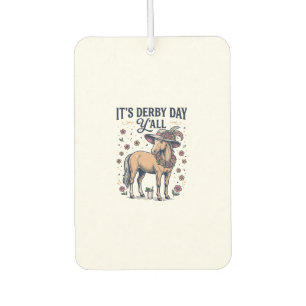 Derby Day Y’all Horse Floral Hat Car Air Freshener