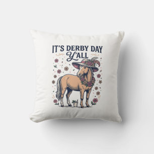 Derby Day Y’all Horse Floral Hat Cushion