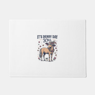 Derby Day Y’all Horse Floral Hat Doormat