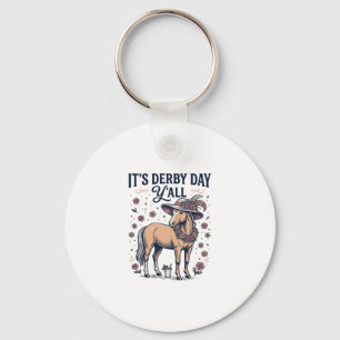 Derby Day Y’all Horse Floral Hat Key Ring