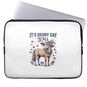 Derby Day Y’all Horse Floral Hat Laptop Sleeve
