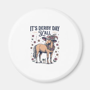 Derby Day Y’all Horse Floral Hat Magnet