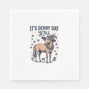 Derby Day Y’all Horse Floral Hat Napkin