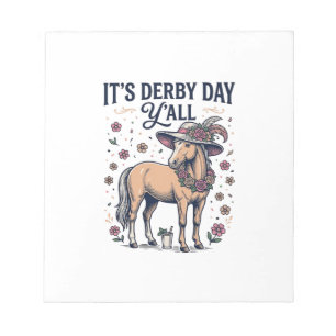 Derby Day Y’all Horse Floral Hat Notepad