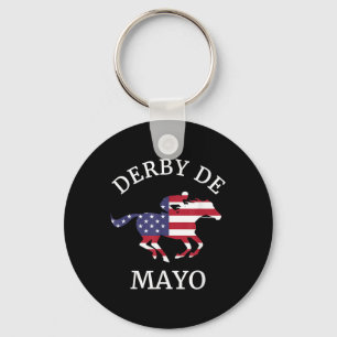 Derby De Mayo , Funny, Cinco De Mayo, Horse Race Key Ring