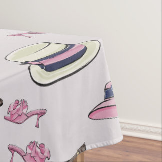 Derby Fancy Hats and Shoes Pattern Preppy Tablecloth