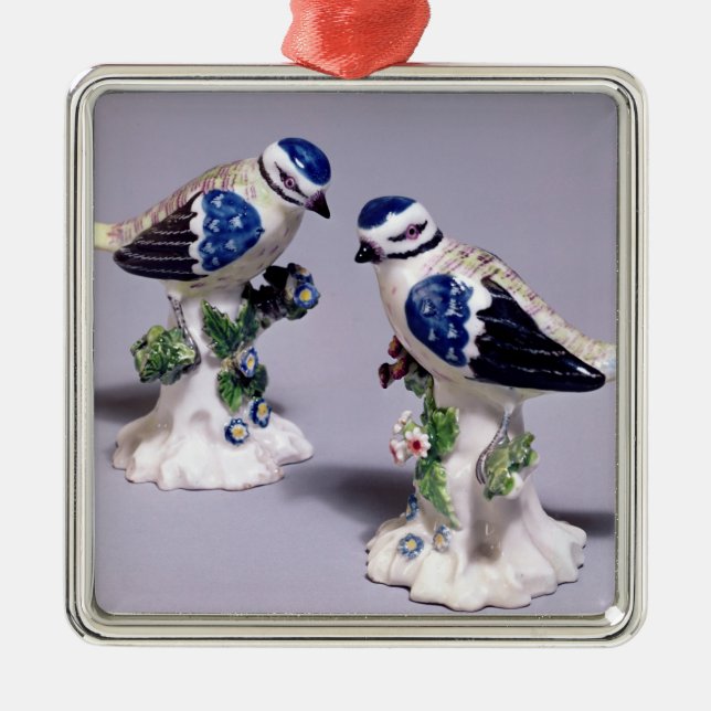 Derby figures of bluetits, c.1760 metal tree decoration (Front)
