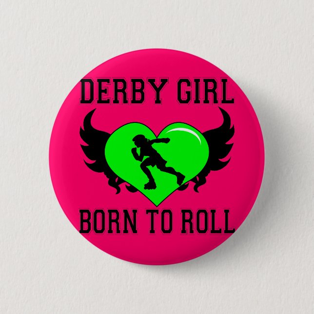 Derby Girl 6 Cm Round Badge (Front)