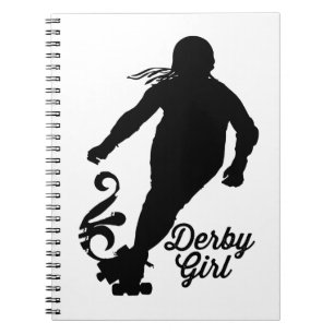 Derby Girl Silhouette, Roller Derby Skating Notebook