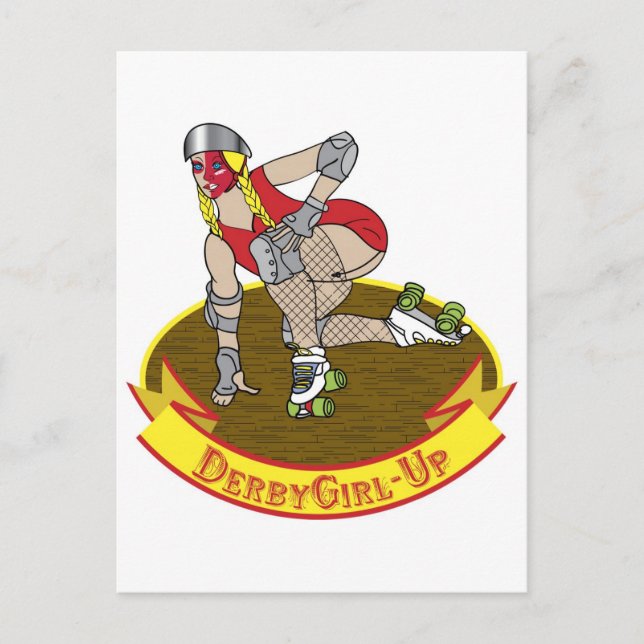 derby girl up postcard (Front)