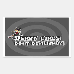 Derby Girl's do it devilishly Rectangular Sticker