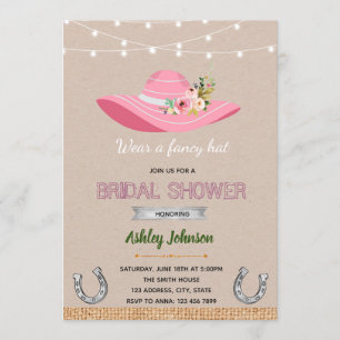 Derby hat bridal shower  invitation