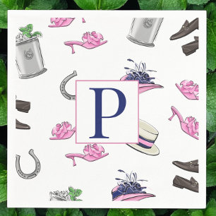Derby Horse Race Attire Horseshoe Julep Monogram Napkin