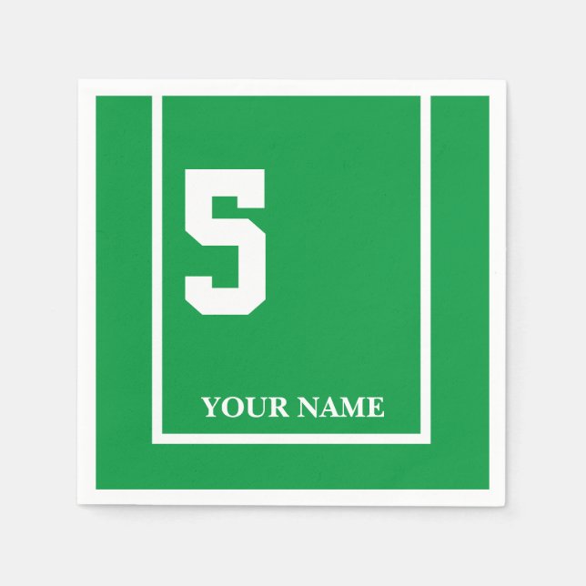 Derby Horse Race Green 5 Personalised Paper Napkin (Front)