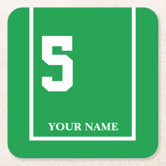 Derby Horse Race Green 5 Personalised Square Paper Coaster
