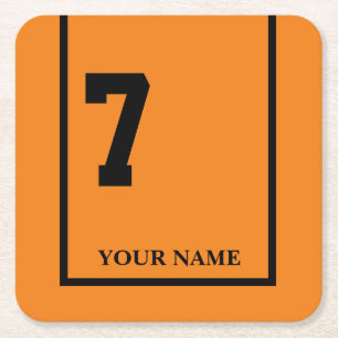 Derby Horse Race Orange 7 Personalised Square Paper Coaster