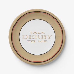 Derby Horse Race Party Black/Red/Gold Paper Plate