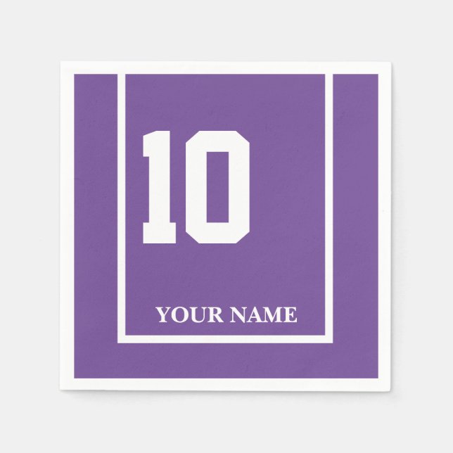 Derby Horse Race Purple 10 Personalised Napkin (Front)