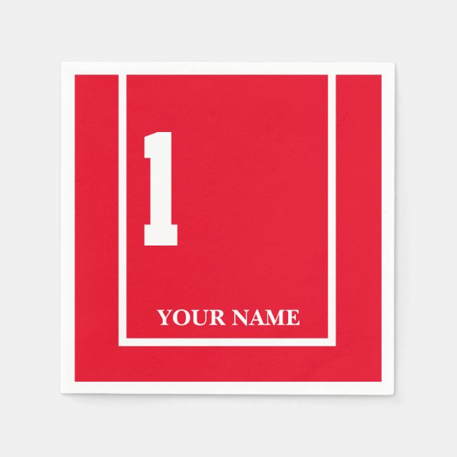 Derby Horse Race Red 1 Personalised Paper Napkin (Front)