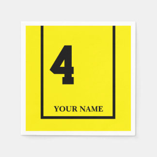 Derby Horse Race Yellow 4 Custom Paper Napkin