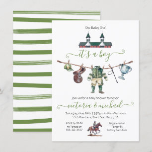 Derby Horse Racing Baby Shower Clothesline Invitation