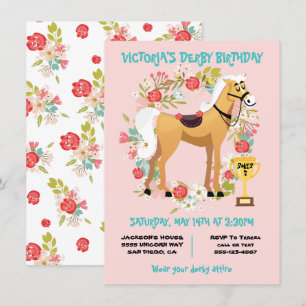 Derby Horse Racing Birthday Party Invitation