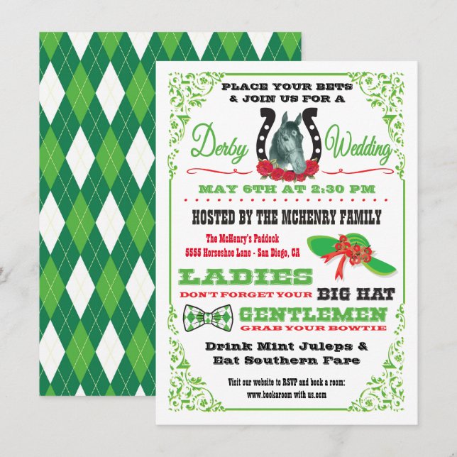 Derby Horse Racing Party invitation (Front/Back)