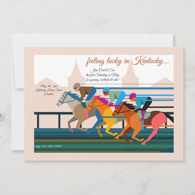 Derby Horse Racing Party Invitation (Front)