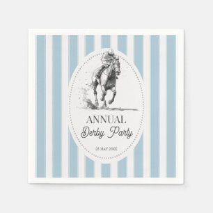 Derby horse racing party retro stripes monogrammed napkin