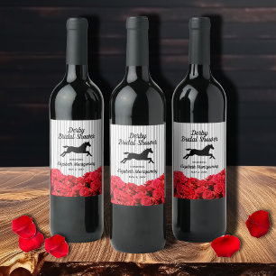 Derby Horse Roses Bridal Shower Wine Label