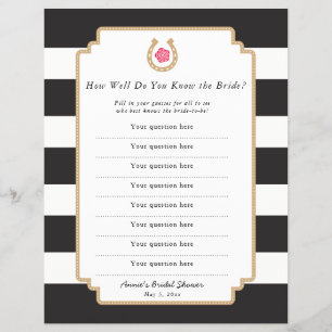 Derby How Well Do you Know Bride Quiz Game Flyer