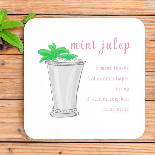 Derby Mint Julep Bar Recipe Coaster