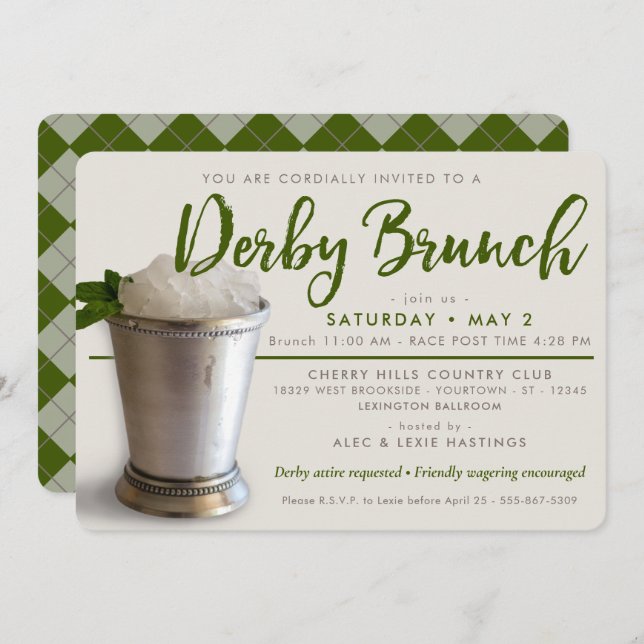 Derby | Mint Julep | Brunch Party Invitation (Front/Back)