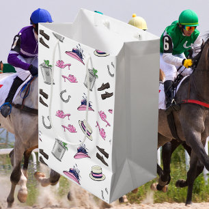 Derby Party Attire Mint Julep Horseshoe Medium Gift Bag
