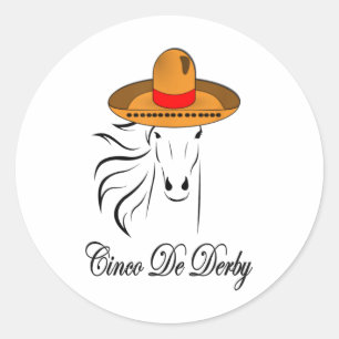 Derby Party Cinco De Mayo Horse Racing Sombrero Me Classic Round Sticker