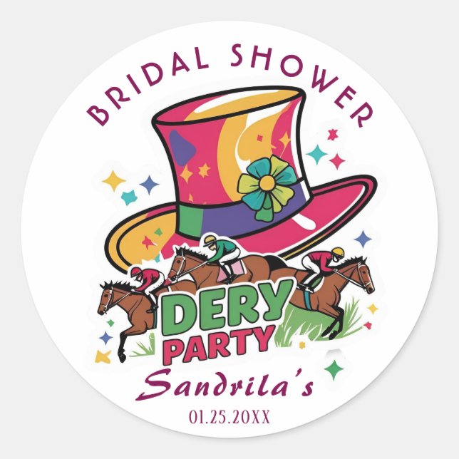DERBY PARTY CLASSIC ROUND STICKER (Front)