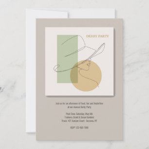 Derby Party Hand-drawn Woman Invitation