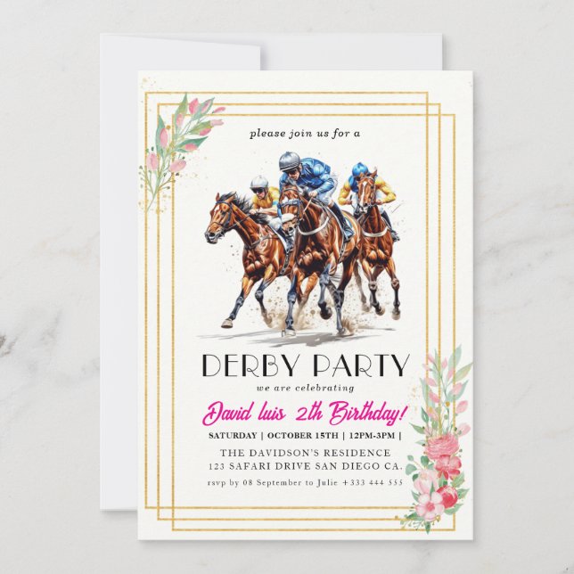 Derby party invitation (Front)