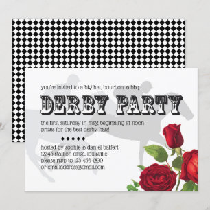Derby Party Racehorse and Roses 2 Invitation