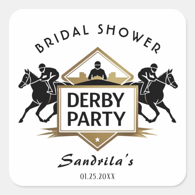 DERBY PARTY SQUARE STICKER (Front)