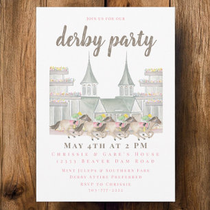 Derby Party with Jockeys and Iconic Twin Spires Invitation