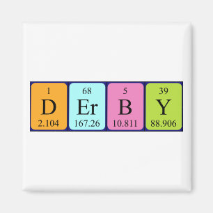 Derby periodic table name magnet