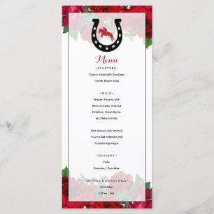 Derby Race Horse Red Roses  Menu