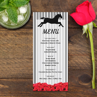 Derby Racehorse and Roses Bridal Shower Menu