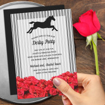 Derby Racehorse Silhouette and Roses Party