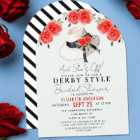 Derby Style Big Hat Rose Bridal Shower Arch