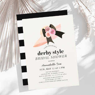 Derby Style Big Hat Rose Bridal Shower Invitation