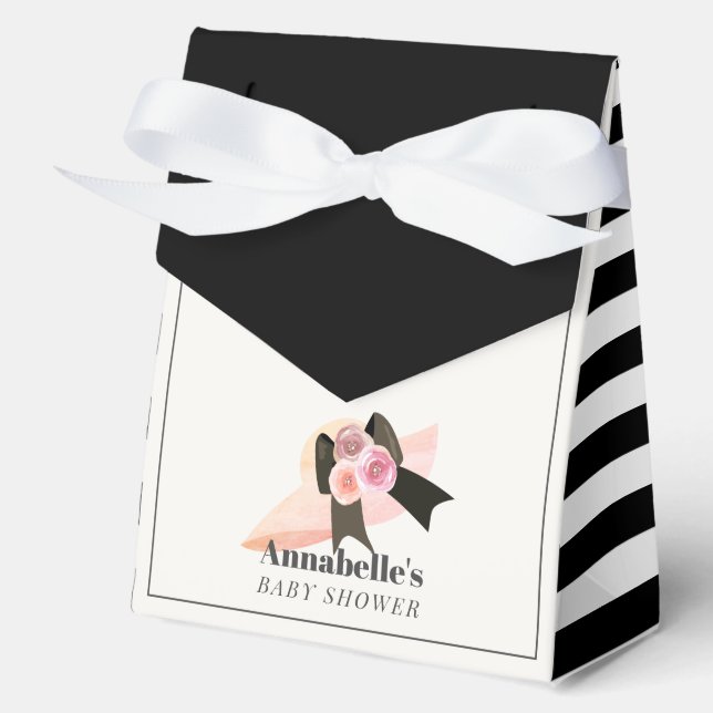 Derby Style Big Pink Hat Rose Baby Shower  Favour Box (Front)