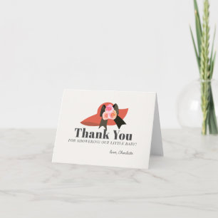Derby Style Big Red Hat Rose Baby Shower Thank You Card