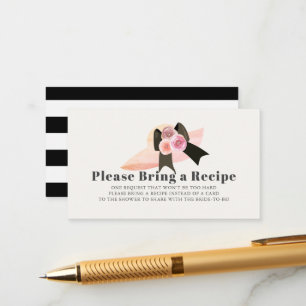 Derby Style Pink Hat Bridal Shower Recipe Request Enclosure Card